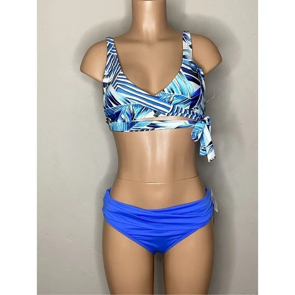 New blue tropical bikini La Blanca/Kenneth Cole mix